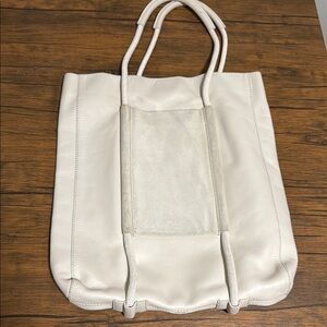 Rag And Bone Leather Passport Tote In Antique White